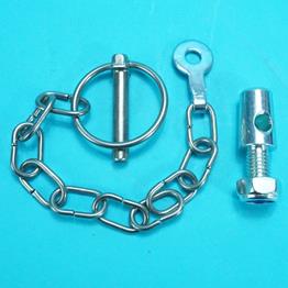 8mm Lynch Pin & Chain - Stainless Steel - with Bolt-on Lug