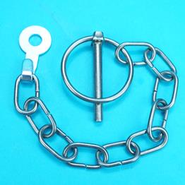 6mm Lynch Pin & Chain with Tab Washer - Stainless Steel