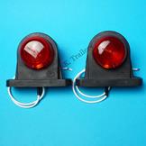 Pair of Red & White Outline Marker Lamp - Rubber Body