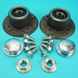 Hubs for Ifor Williams P Series Trailers with Knott Caps & Nuts - Pair